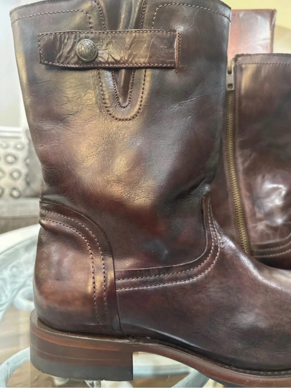 New Rio Grande Ronaldo MR-08 men's leather boots, brown, size 9– Original box